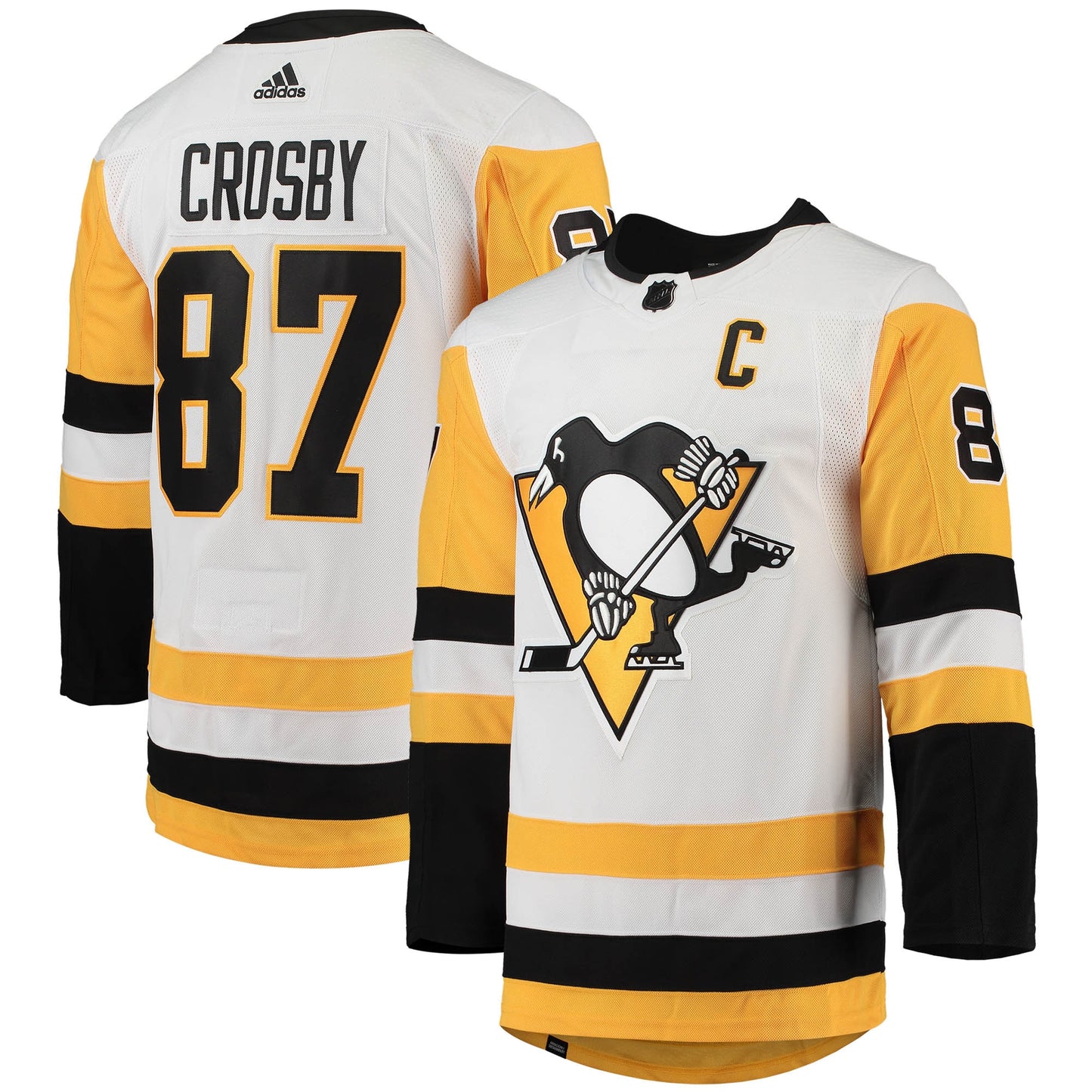 Sidney Crosby Pittsburgh Penguins adidas Away Captain Patch Primegreen Authentic Pro Player Jersey - White