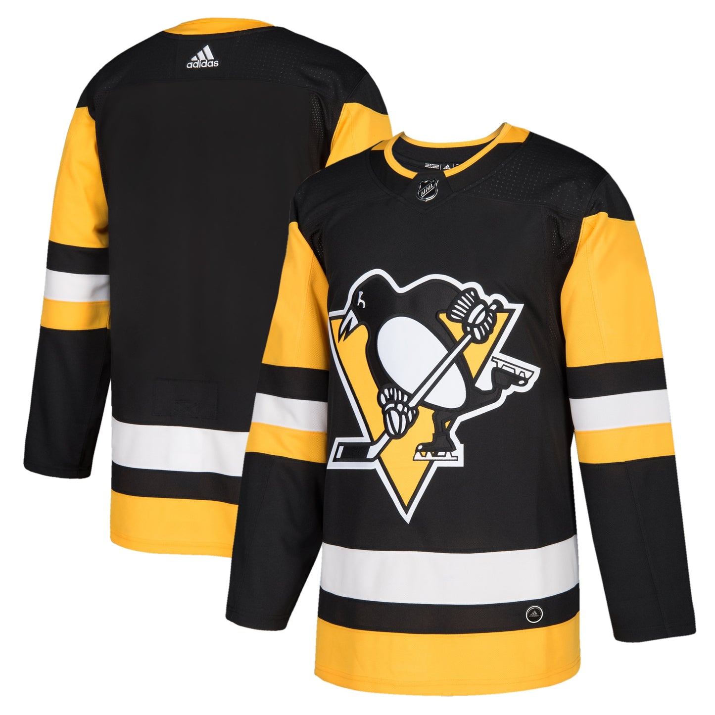 Pittsburgh Penguins adidas Home Authentic Blank Jersey - Black