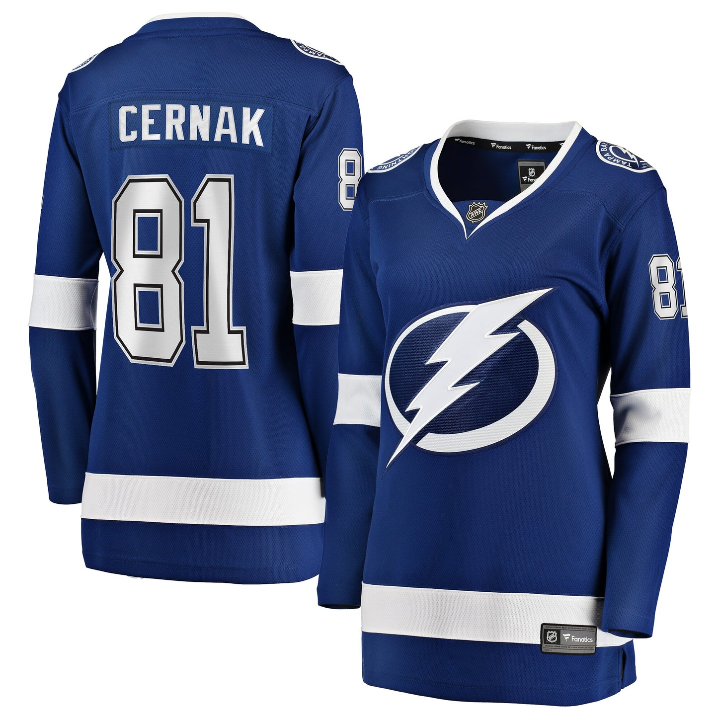 Erik Cernak Tampa Bay Lightning Fanatics Branded Women's Home Breakaway Player Jersey - Blue