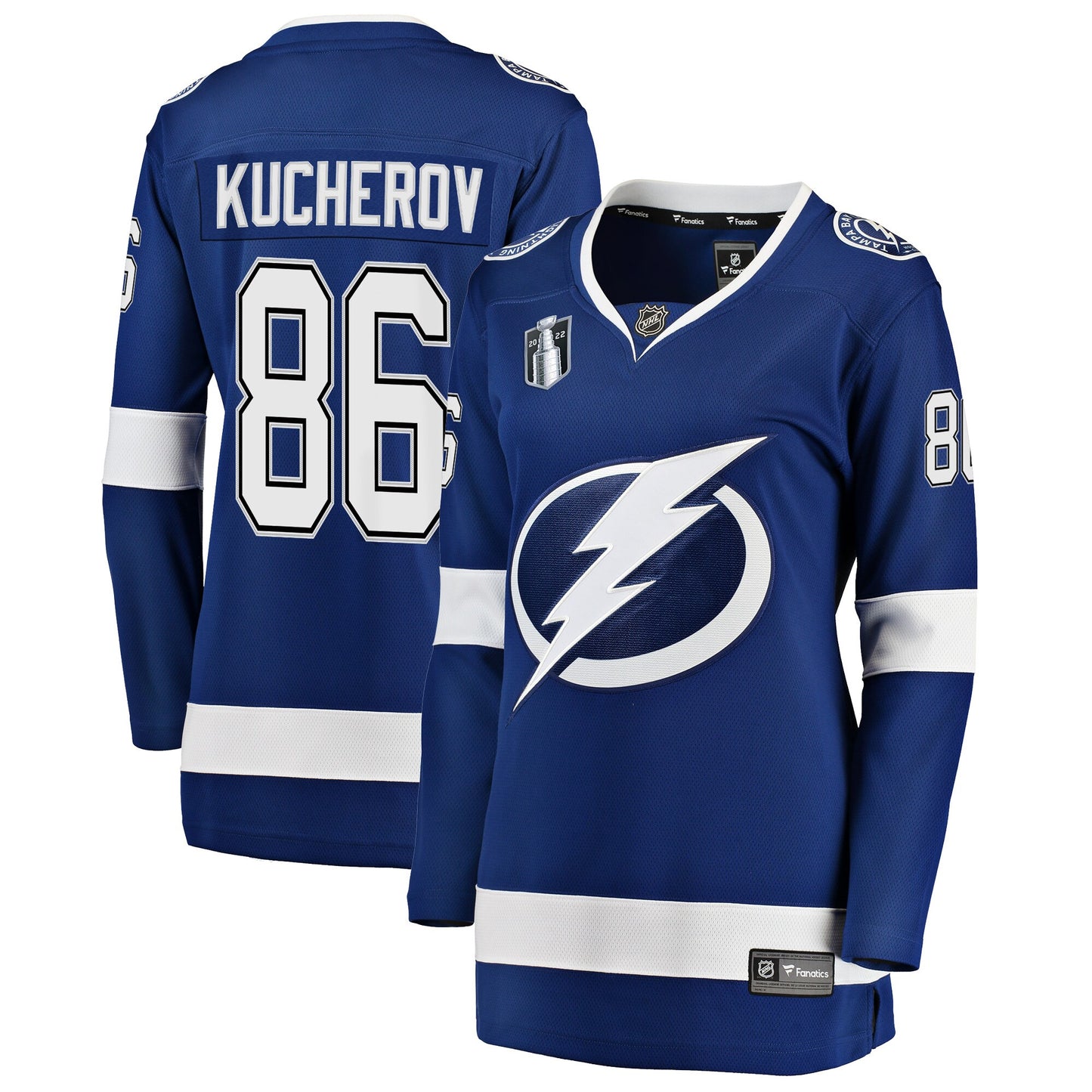 Nikita Kucherov Tampa Bay Lightning Fanatics Branded Women's Home 2022 Stanley Cup Final Breakaway Player Jersey - Blue