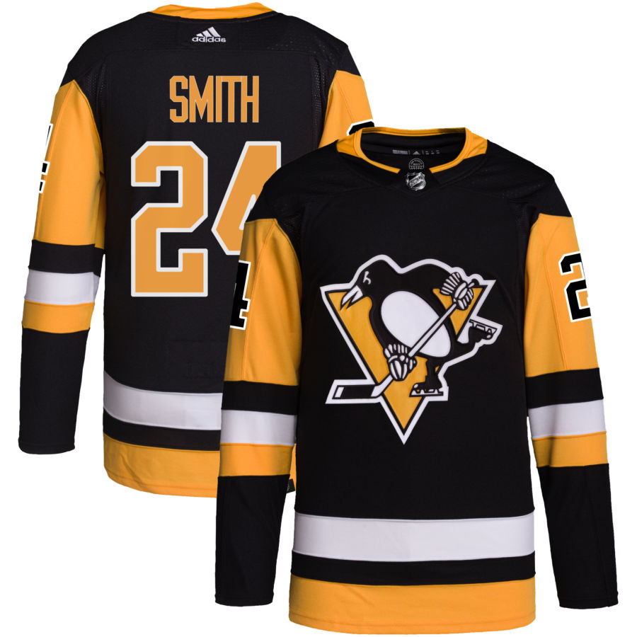 Ty Smith Pittsburgh Penguins adidas Home Primegreen Authentic Pro Jersey - Black